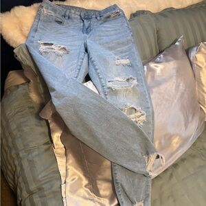 American Eagle Outfitters Light Blue Ripped Skinny Jeans